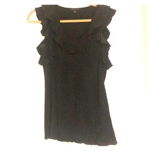 Silk ruffle tank top
